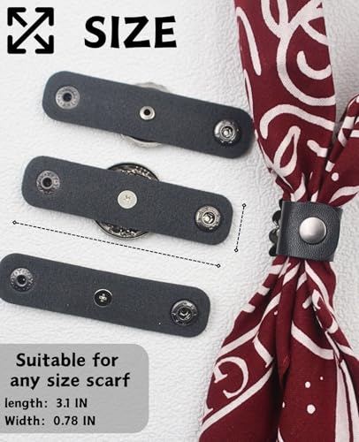 PEARLY JUN 4Pcs Western Bandana Scarf Ring Neckerchief Slide Buckle for Men Women Silk Scarves Cowboy Accessories - color: Silver D