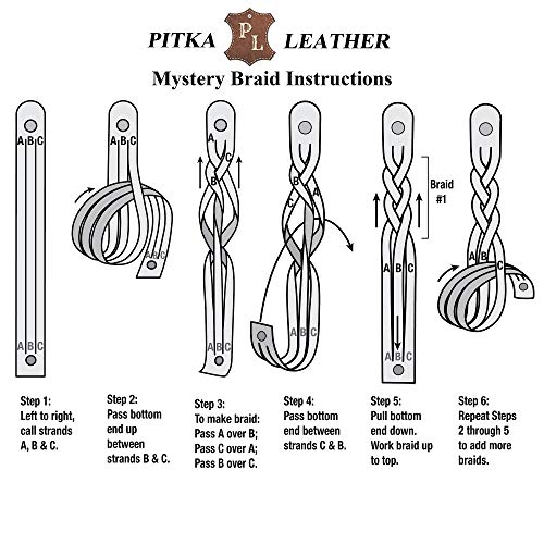 PITKA LEATHER Mixed Colors Mystery Braid Leather Bracelets Kit - 8 Leather Bracelets Braiding Ready 2 of Each Color - Made in USA