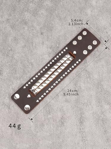 Jeilwiy Punk Leather Wristbands for Men Bracelets Handmade Wide Cuff Bangle Braided Jewelry Black Brown Adjustable - Punk Father's Gifts - color: 01 Leather Cuff Bracelet Brown