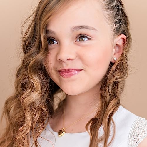 Cherished Moments .925 Sterling Silver Simulated Birthstone Pave Ball Screw-Back Earrings for Little Girls and Kids - color: 07-July