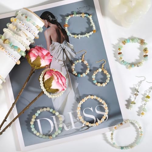 Jewelry Making Kit for Adults, 1562pcs Natural Stone Beads Bracelet Making | Funtopia Jewelry Making Supplies Gemstone Crystal Marble Beads for DIY Craft Bracelet Necklace Earrings