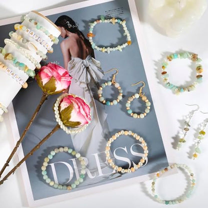 Jewelry Making Kit for Adults, 1562pcs Natural Stone Beads Bracelet Making | Funtopia Jewelry Making Supplies Gemstone Crystal Marble Beads for DIY Craft Bracelet Necklace Earrings