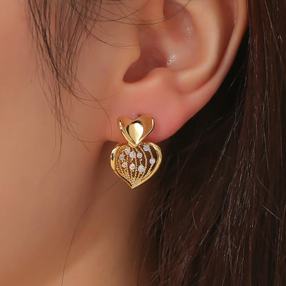 Ear Cuffs Earrings for Women Non Piercing Cartilage Cuff Wrap Clip on Earrings Trendy Pearl Rhinestone Tassel Chain Earrings Jewelry for Women - color: CZ Heart Ear Cuff