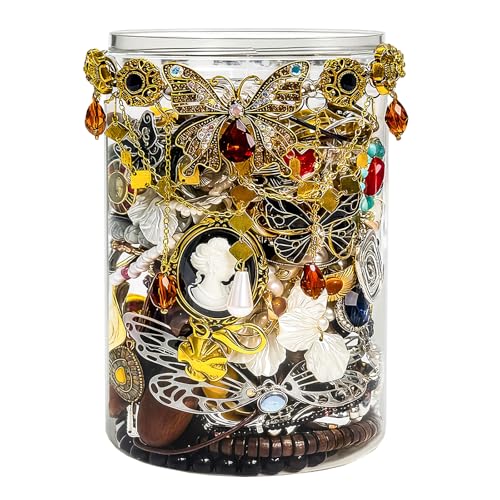 SMUOBT Mystery Jewelry Jar Bundle - Surprise Vintage Jewelry Box for Women,Gift Jewelry Set (Necklace, Earrings, Rings,Kracelet,Keychain) - Unique Birthday Gift for Women - color: Vintage Style