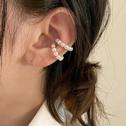 Pearl Earrings for Women Clip On Earrings Women Non Pierced Dainty Pearl Ear Cuffs Elegant Wrap Around Clip Trendy Jewelry Gifts