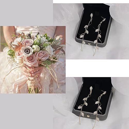Crystal Wedding Earrings for Bridal Bridesmaid,Bride Drop Earrings Gold Chandelier Dangle Earrings for Women,Cubic Zirconia Rhinestone Dangling Earrings Prom Party Jewelry Gifts - color: Silver