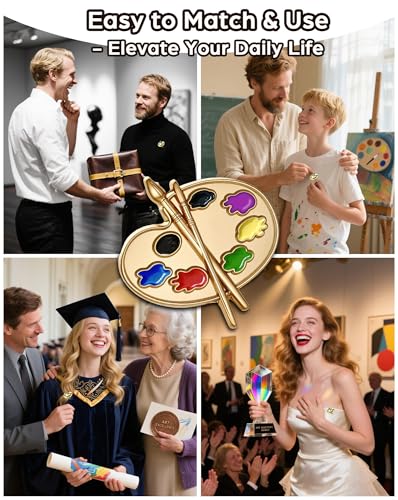 24 PCS Enamel Pin Bulk - Art Supplies, Enamel Pin Making Kit, Lapel Pins for Art Lovers, Classmates, Teachers & Graduation Gifts