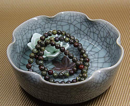 Angelstones Gemstones 6mm Round Beads Healing Crystal Bracelet for women | Natural Gemstone, Handmade Gifts for Women, Healing Crystal Round Beaded Stretch Bracelets, Unisex Jewelry for Women and Men - color: Dragon Blood Jasper
