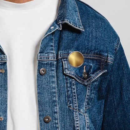 Minimalist Metallic Gradient Soft Gold Round Brooch for Men Women Fashion Badge Collar Pin Dress Jacket Backpack Accessories