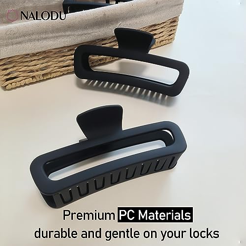 Hair Claw Clips 5 Inch Unbreakable Black XL Large Square Rectangle Clip Clamp for Thick Curly Long Hair Women - 2 Pack - color: E 5 inch