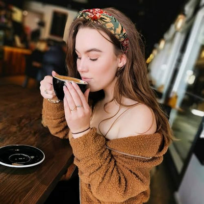 Madison Tyler Boho Headbands | Top Knot With Rhinestones, Elastic, Non Slip - Floral - color: Floral