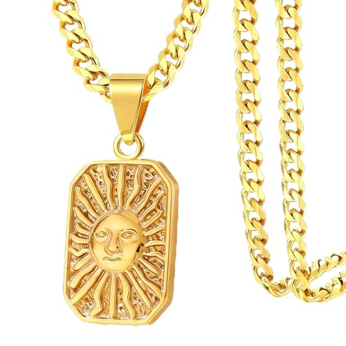 Sun and Moon Necklace for Women Purple Tangled Sun Pendant Gold Sunflower Necklace Healing Crystal Jewelry Celestial Boho Spiritual Fairycore Gift - color: B-SM
