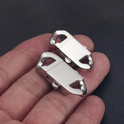 2 Sets Stainless Steel Spring Clasps Cuban Link Clasp for Chain Bracelet and Necklace Buckle Jewelry Making Supplies (9mm Wide, Mirror Steel) - size: 9mm Wide