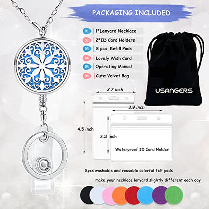 Retractable Lanyard Badge Holder, Retractable Lanyards for ID Badges | Teacher Lanyard Necklace Nurse Badge Reels Accessories Work Jewelry Silver Chain Employee Appreciation Gifts Women - color: 1-retractable-mandala