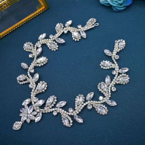 Bridal Headpieces for Wedding, Rhinestone Forehead Headpiece, Wedding Headband Crystal Tiara for Brides