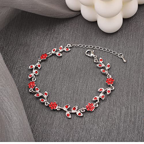 Austrian Crystal Rhinestone Choker Necklace Dangle Earring Link Bracelet Jewelry Set for Brides Bridesmaid Prom Costume Accessories for Women - color: En001-Siam-Platinum Plated