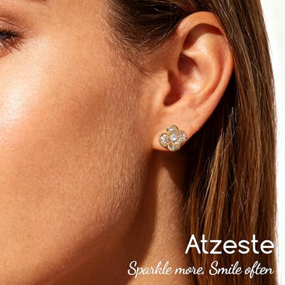 Shiny Gold Butterfly Earrings for Women | 14K Real Gold Plated Butterfly Earrings for Women, Dainty & Trendy Butterfly Stud Earrings for Fashion Jewelry Gifts - color: AZ28