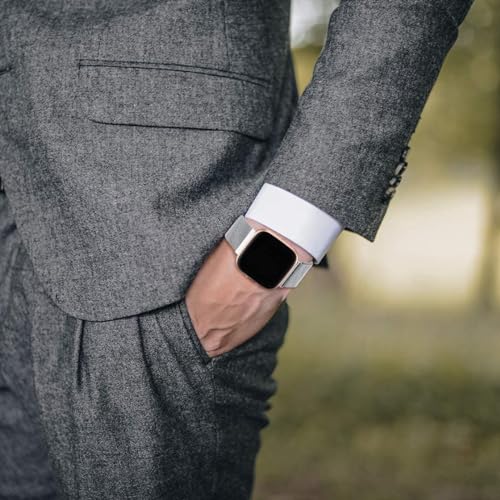 Compatible with Fitbit Versa and Versa 2 Bands for Women Men, Small - color: Silver, size: S: 5.5" - 7.5"