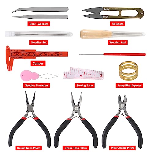 D-FLIFE 19pcs Jewelry Making Tools Kit with Zipper Storage Case for Jewelry Crafting and Jewelry Repair (19pcs) - color: 19pcs