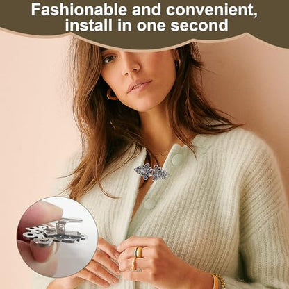 Sweater Clips – 4PCS Sweater Clips to Hold Sweater Together, Clothing & Dress Cinch Clip, Dress Tightener & Shawl Clips, Vintage Cinch Clips for Dresses, Shirt Clips for Women Clothing