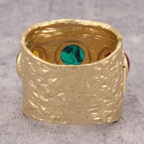 Gold Cuff Bracelet for Women Chunky Bracelet Statement Bracelet | Chunky Bangle Bracelets for Women Silver Beaded Open Bangle Stackable Stretch Bead Bracelet Boho Jewelry Gift for Wife Couple - style: Cuff Bracelet Jewelry