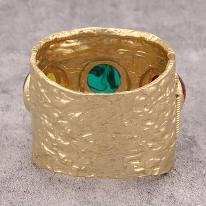 Gold Cuff Bracelet for Women Chunky Bracelet Statement Bracelet | Chunky Bangle Bracelets for Women Silver Beaded Open Bangle Stackable Stretch Bead Bracelet Boho Jewelry Gift for Wife Couple - style: Cuff Bracelet Jewelry
