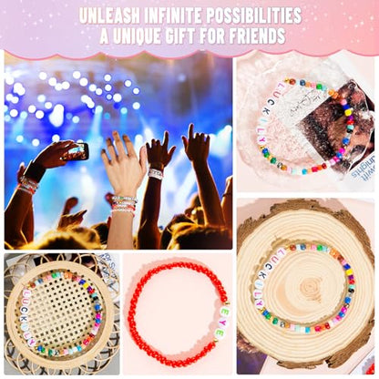 Goldwise Friendship Bracelet Kit 3 Boxes-8706 Pcs 48 Colors Bracelet Making Kits with Glass Seed, 5 Styles Letter and Number Beads with Charms, Gift Party - color: 48 Colors - 3 Boxes