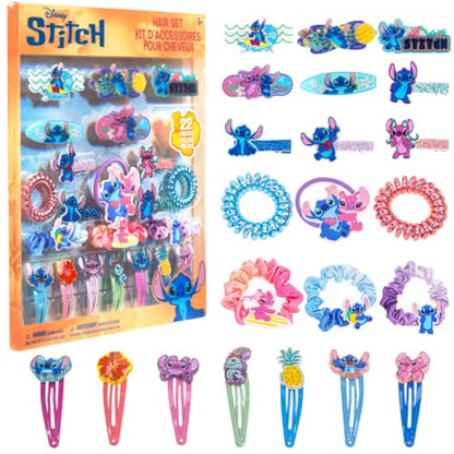 Stitch Hair Accessories Set with Hair Clips, Bows & Scrunchies - color: Disney Stitch