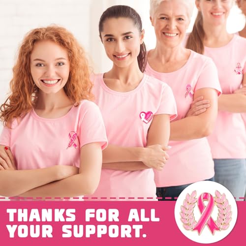 SANNIX 60Pcs Breast Cancer Pins, Pink Ribbon Enamel Lapel Pins Brooch Badge Bulk for Breast Cancer Awareness Accessories Survivor Month Charity Event Party Favors, 30 Styles - style: Breast Cancer Awareness Pins