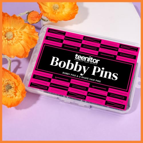 Teenitor 300pcs Bobby Pins Hair Pins Kit, 100 Hair Pin for Women 100 Bobby Pins Brown and 100 Hair Bands, Hair Pins for Buns 2inch 2.36inch 2.75inch - color: Brown