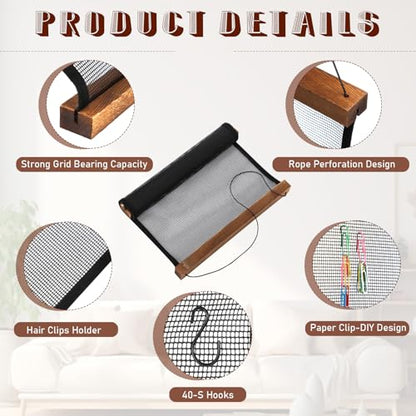 2 Pcs Earring Storage Rack Wall Mounted, Display Hanging Jewelry Storage Rack with 40 S-Shaped Black Hooks for Stud Earrings and Necklace Holders, Gift for Women