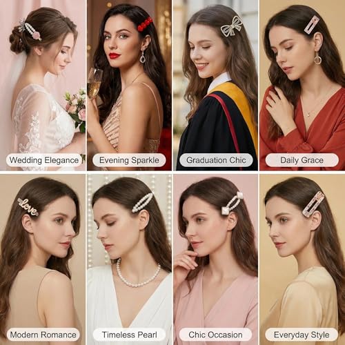 20 Pcs Assorted Hair Clips Set with Jewelry Jar, Fashion Hair Accessories for Everyday Wear & Special Events, Ideal Birthday Gift for Women