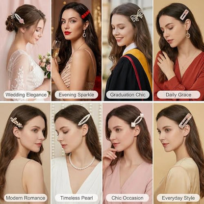 20 Pcs Assorted Hair Clips Set with Jewelry Jar, Fashion Hair Accessories for Everyday Wear & Special Events, Ideal Birthday Gift for Women