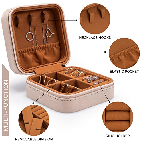 Custom Leather Jewelry Box w/Name & Birth Flower Month - Birthday Gifts for Women, Personalized Jewelry Travel Case - Customized Jewelry Organizer Box, Mom Birthday Gifts - Gray - color: Gray