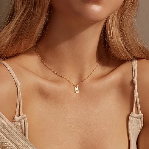 YANCHUN Layered Initial Necklace for Women Gold Dainty Layered Necklace Letter Pendant Necklaces Gold Chain Necklaces Set Trendy Jewelry Birthday Gifts for Women - color: R
