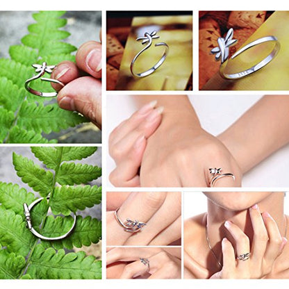 lauhonmin 3pcs S925 Sterling Silver Open Rings Set Finger Ring Joint Ring Toe Ring Beach Jewelry Gifts for Women Adjustable - color: Style A