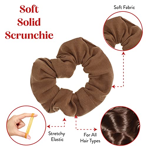 9 Pack Scrunchies Hair Ties (Browns) - color: Browns