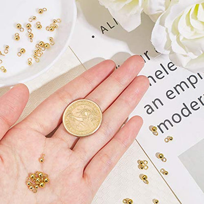 UNICRAFTALE Sphere Charms 304 Stainless Steel Round Ball Pendants Vacuum Plating Charm or Necklace Bracelet Jewelry Making - color: Gold, size: 3/4mm Diameter