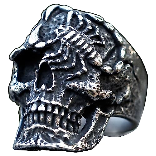 2023 Skull Ring Cool Evil Death Punk Rock Stainless Steel Rings Aly Style Jewelry - style: R1112