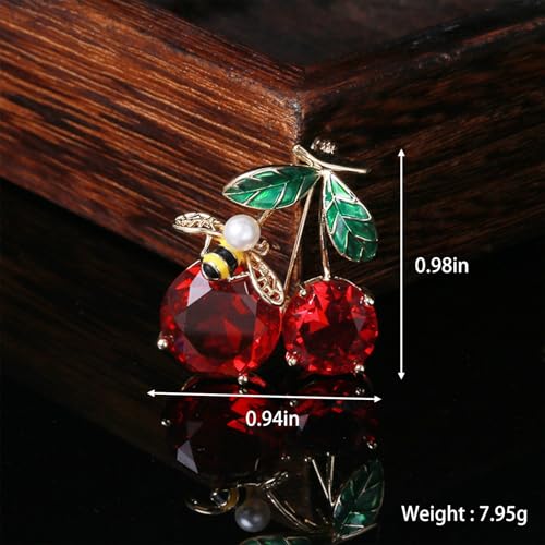 HETICA Animal Brooch for Women, Funny and Cute Flower Brooch Safety Pins Clothing Backpack Hat Decoration Enamel Pins Fashion Women Brooches and Pins Jewelry - style: Cherry Bee