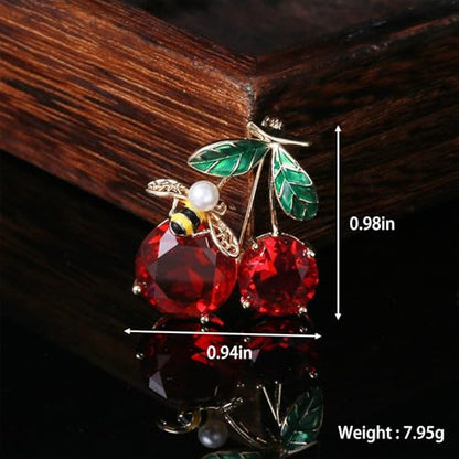HETICA Animal Brooch for Women, Funny and Cute Flower Brooch Safety Pins Clothing Backpack Hat Decoration Enamel Pins Fashion Women Brooches and Pins Jewelry - style: Cherry Bee