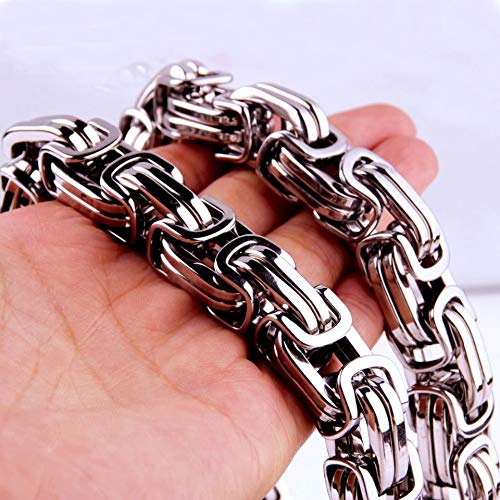 Heart Padlock Collar Stainless Steel Lock Necklace Byzantine Chain Necklace Locking Collar Choker for Men Women Jewelry - style: padlock necklace