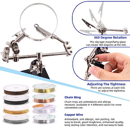 Glarks 1489Pcs Jewelry Making Kit - Supplies with Pliers, Wires, Findings for Making and Repair - size: 1480pcs
