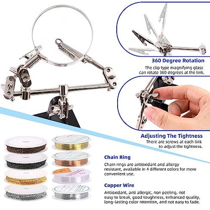 Glarks 1489Pcs Jewelry Making Kit - Supplies with Pliers, Wires, Findings for Making and Repair - size: 1480pcs