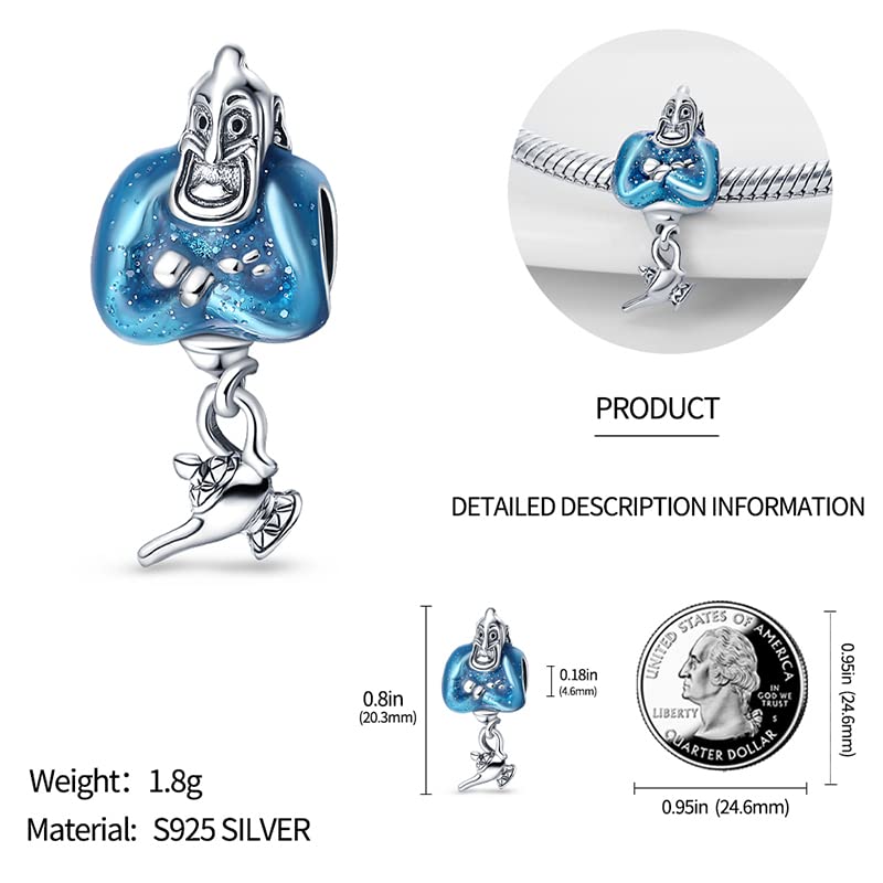 LIGHTDOG 925 Sterling Silver Charms for Bracelets Necklaces Dangle Pendants Beads Charms Fits Pandora Charms Bracelets Jewelry Holidays Gift for Women - style: Cartoon characters and teapots Charm