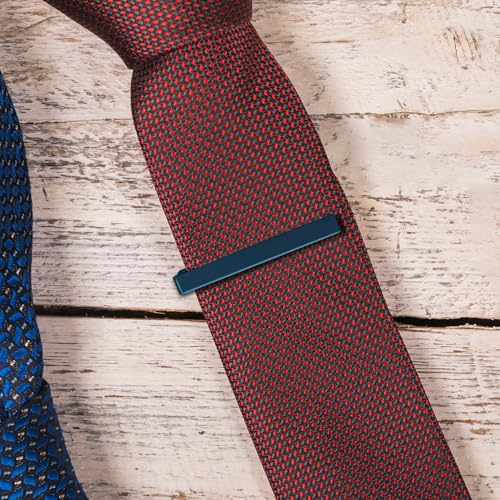 Roctee Tie Clips for Men, 3 Pack Men's Tie Clips Necktie Tie Bars Tie Pins for Men Accessories - style: Navy