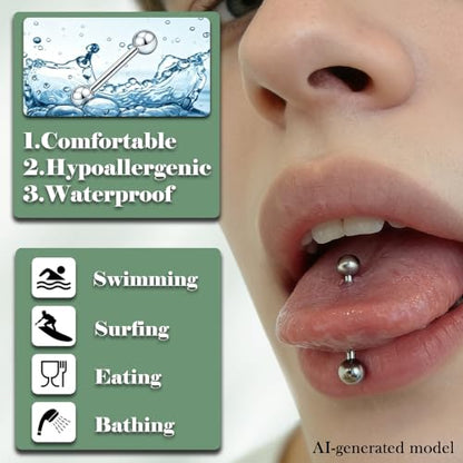 Cisyozi 14G Nipple Piercing Jewelry Tongue Ring for Women Men Hypoallergenic 316L Surgical Steel Silver Gold Straight Tongue Nipple Barbell Bar Ring Bridge Piercing Jewelry 14mm 9/16 inch - color: Silver