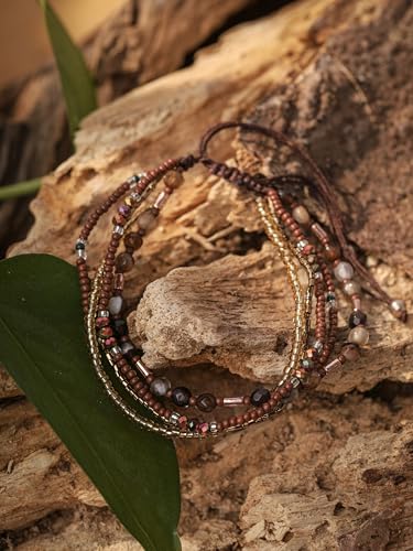 Bohemian Bead Stacked Bracelet, Vintage Multi-Layer Bracelet, Gift for Her - style: Bracelet R17-025