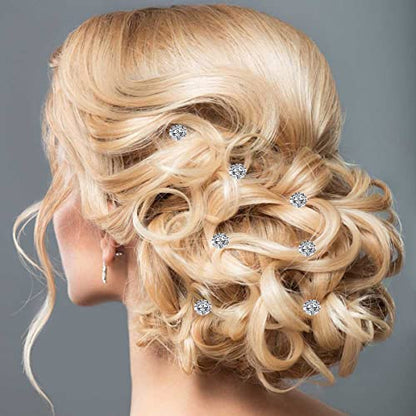 50 Pieces Crystal Twisters Spiral Set Bridal Rhinestone Gems Hair Pins Silver Coil Hair Gems Hair Clips for Wedding Party Prom with Clear Box for Women Girls Party Gift(Diamond Style) - color: Diamond