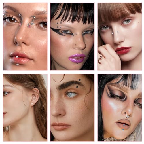 Yolev 20pcs 16g Eyebrow Piercing Jewelry Curved Barbell Eyebrow Rings 10mm | Stainless Steel, Vertical Labret, Lip Rook Piercing Jewelry, Tragus Lip Rings, For Women Men